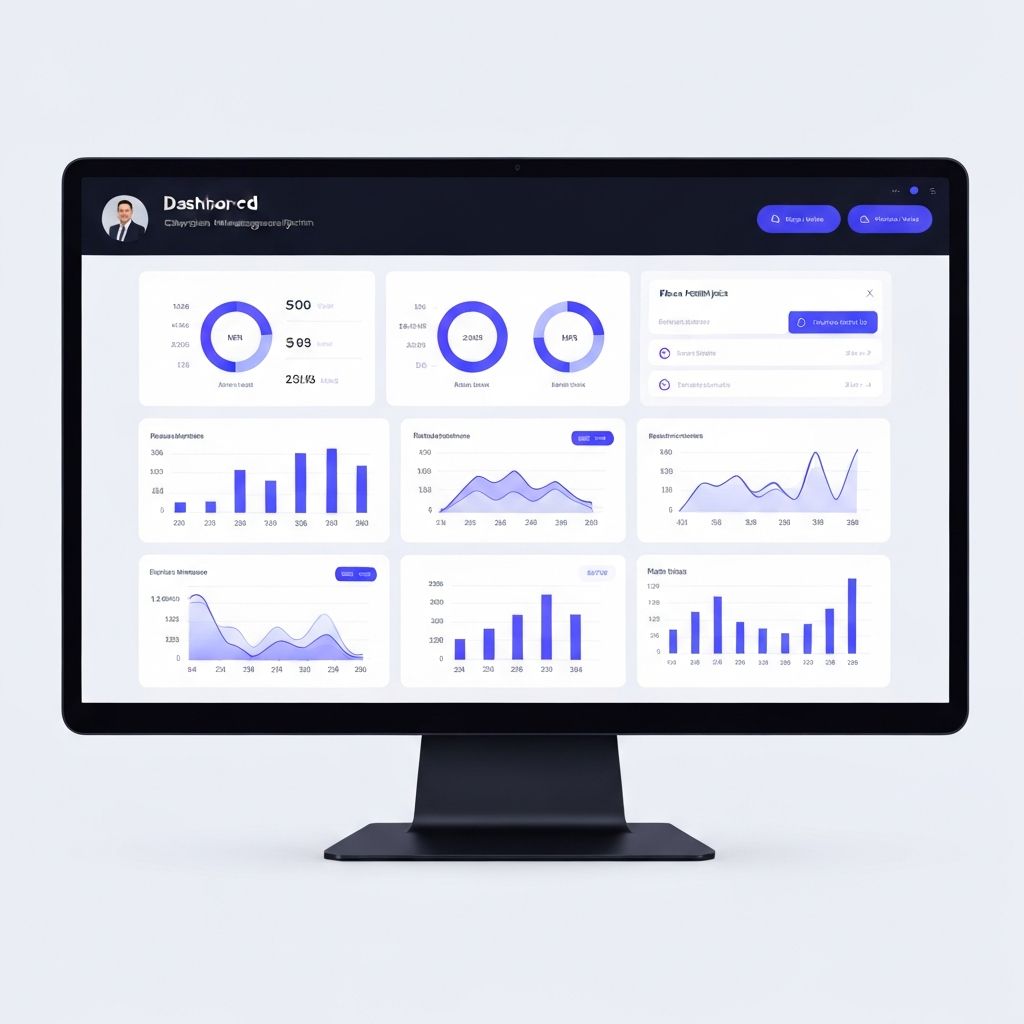 Corporate dashboard interface with analytics