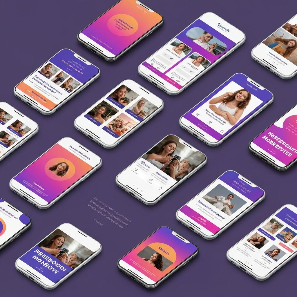 Social media graphics collection on smartphones